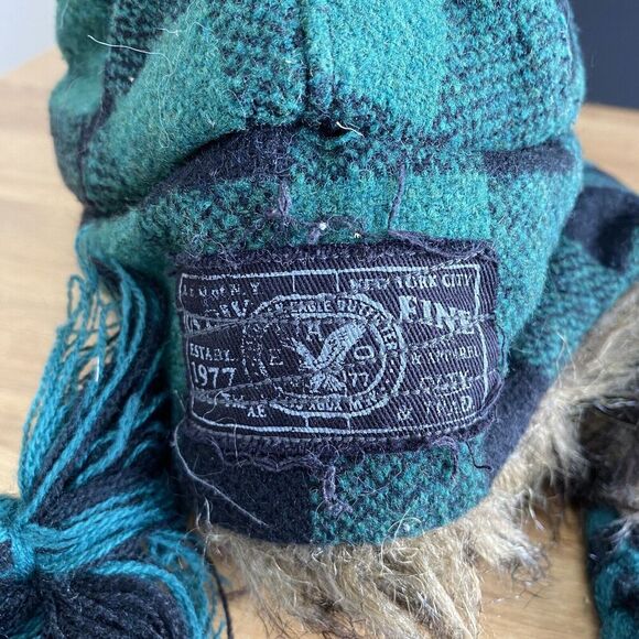 American eagle trapper Mens Green plaid hat FAUX FUR  S/M Bottle Opener - Picture 2 of 8